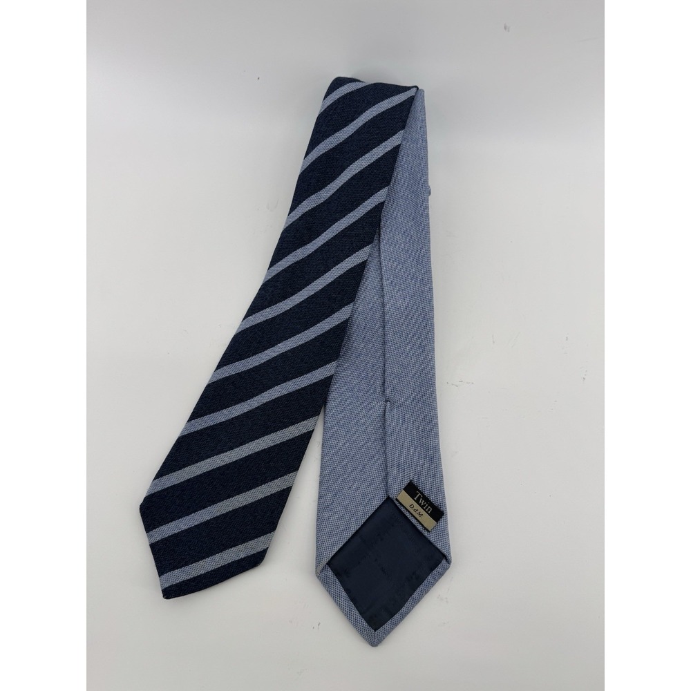 Ermenegildo Zenga Double Twin Blade Neck Tie Reversible Silk Blend